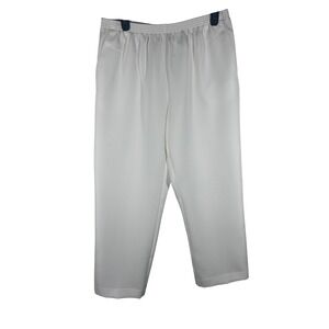 Alfred Dunner White Proportioned Short Elastic Waist Pull On Pants Size 12 NEW